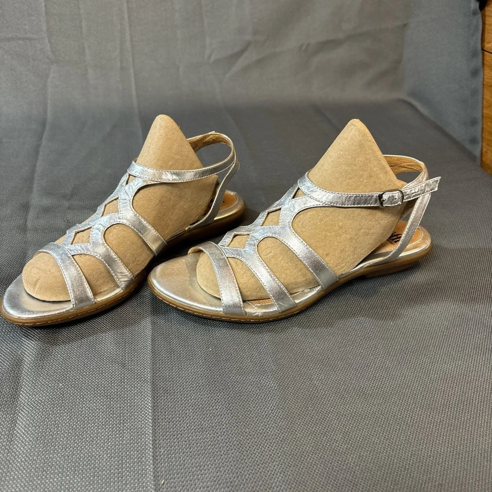 Söfft Rio II women’s leather strappy silver sandals size 9 - Picture 3 of 7